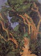 Ernst Ludwig Kirchner Fehmarn Landscape-forest path oil on canvas